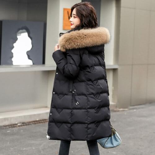 Real Natural Raccoon Fur Long Down Parkas Women White Duck Down Jacket Winter Jacket Women Thick Warm Snow Female Down Coat