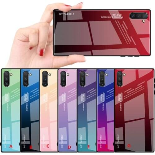 100pcs/lot Gradient Tempered Glass Back Cover Phone Case For Samsung Galaxy Note 10 Plus M10 M20 M30 A10E A20E A30S A50S A10S