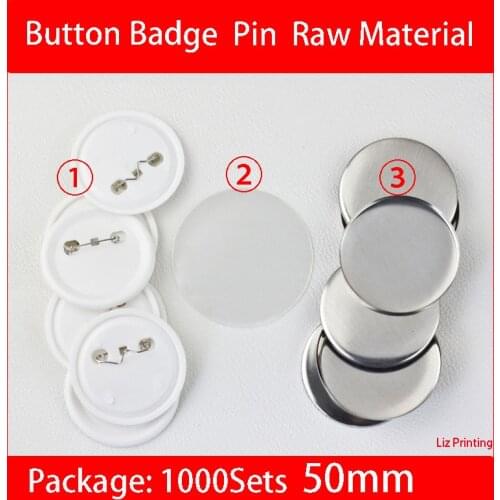 1000pcs DIY Button Badge Pin Raw Material button badge supplies parts 50mm
