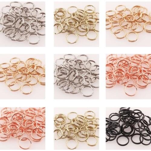 15mm pale Gold Round metal Split Jump Rings,Split Key Rings Key Chain Ring Bulk Split Rings Key Fob Ring Charm Finding 50 pcs