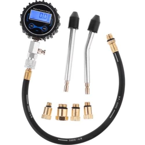2020 New Digital Gas Engine Cylinder Compression Tester Tool Kit Car Motorcycle Pressure Gauge with Adapter