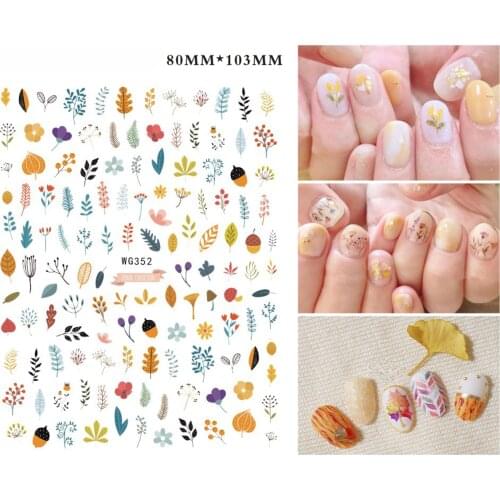 3D Nail Sticker Foil Nails Art Decoration Nail Supplies Flowers Leaf Grass Design Stickers for Nails Manicure Accessories