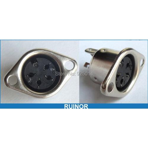 5 pcs Metal shell 4 Pin DIN Plug Female socket Connector Cables Soldering DIY