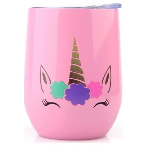 50pcs 9oz Unicorn Egg Cups fashion Wine Glass Double Wall Stainless Steel Beer Vacuum Insulated Coffee Mugs Wine Cup