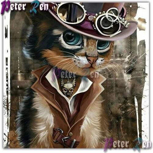 5d animal Cartoon cat Diamond embroider Square Round Diamond Painting Diy Diamond Mosaic Living bedroom decoration room Pictur