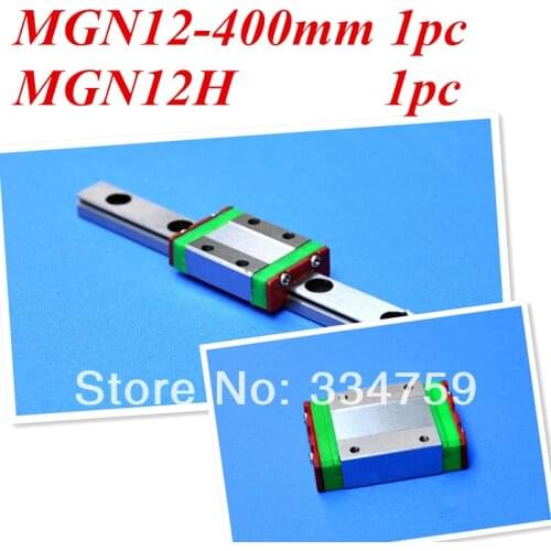 Free Shipping MGN12 12mm linear rail slide MGN12-L400mm rail+MGN12H carriage cnc parts