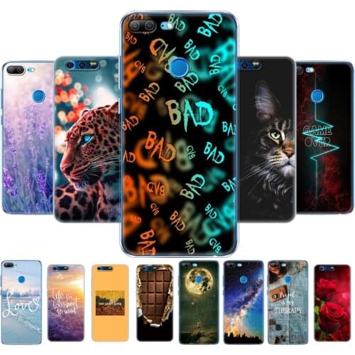 For honor 9 cover honor 9 lite case soft tpu silicon phone back cover 360 full protective printing transparent coque flow rose