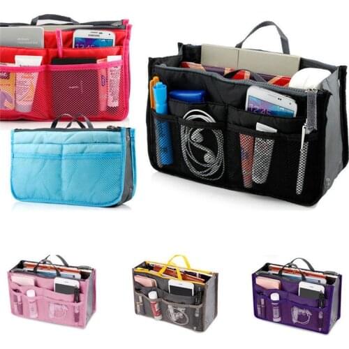 Travel Insert Handbag Organizer Purse Large liner Nylon Organizer Tidy Eco-Friendly Folding Storage Bags 5 Colors Cosmetic Bags