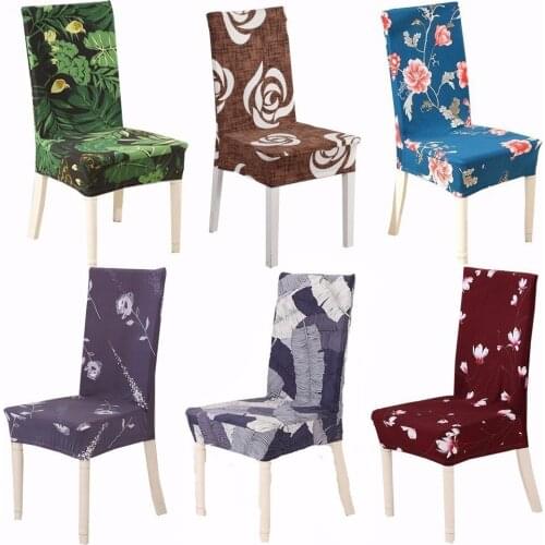 Printed Spandex Elastic Chair Cover Seat Covers Removable Stretch Banquet Hotel Dining Room Office Chair Cover housse de chaise