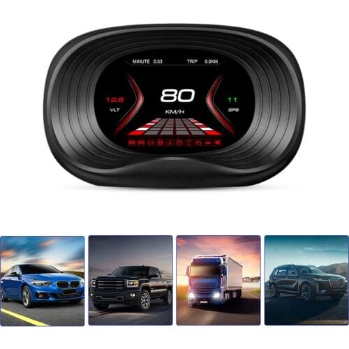 GPS Navigation Security Alarm Water & Oil temp Overspeed HUD OBD2 Car Speedometer Head Up Display Auto Electronics Accessories