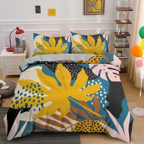 Green Tropical Plants 3D Bedding Set Print Hot Fashion Comfortable Quilt Duvet Cover