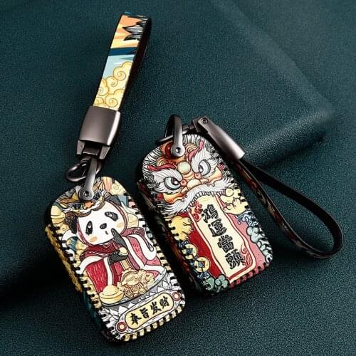 Leather Car Key Case Cover for MG MG6 ZS HS EV EZS EHS mg3 gs mg7 GT 2015 2016 2017 2018 2019 2020 Auto Accessories