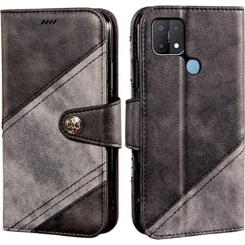 Flip Case For OPPO A15 Book Leather Case Shockproof Bumper Flip Case For OPPO CPH2185 Cover