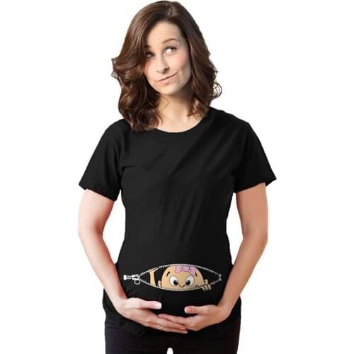 Summer T-shirt for Pregnant Women Cartoon Maternity Clothes Casual Pregnancy tshirt Mommy To Be Lactation Tee Shirt Femme