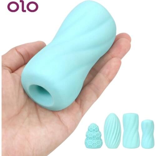 OLO Glans Sucking Male Masturbator Cup Portable Vagina Real Pussy Muscle Trailer Masturbation Egg Device Sex Toys for Men