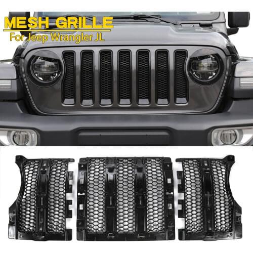 New Latest Honeycomb Matte Mesh Front Grill Grille Insert Cover For Jeep Wrangler JL for Jeep Wrangler JL 2018