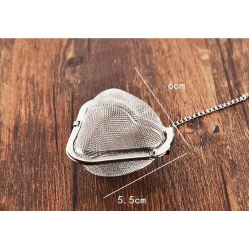 Stainless Steel Reticular Heart Shape Tea Strainer Filter Mesh Tea Infuser Silvery Home Practical Durable