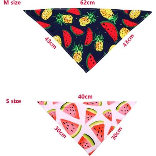 New50/100Pcs Summer Cotton Fruit Small-Milldle-Large Dog Accessories Dog Bandana Personalized Watermelon Pet Bandanas Scarf