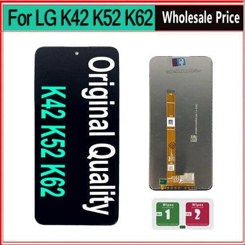 6.6" Original LCD For LG K42 K52 K62 LCD Display Touch Screen Digitizer Assembly With Frame Replacement Parts