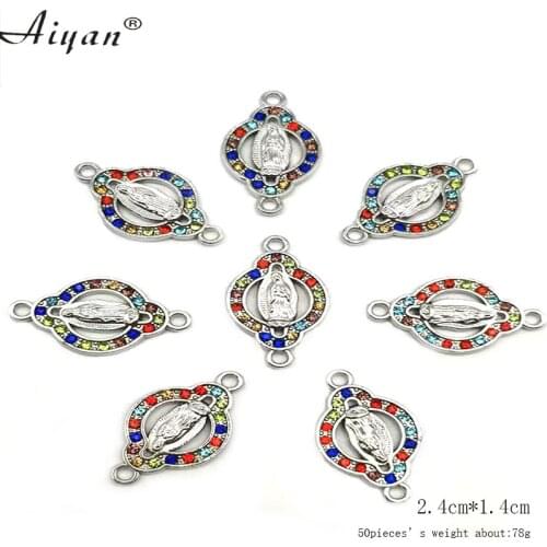 50Pieces Religions Virgin Mary Saint Benedict Cross Accessories Can DIY Handmade Into Braided Bracelet And Stretch Cord Bracelet