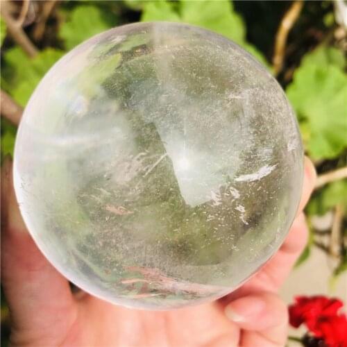 Natural Clear Quartz stone Rock White crystal Quartz sphere Ball Mineral gift wooden base Reiki healing Home decor