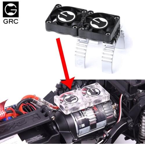 GRC Heat Sensitive Radiator Motor Cooling 2 Fan for 1/10 RC Rock Crawler Car Axial SCX10 III TRX4 TRX6 G63 D110 35-36mm motor