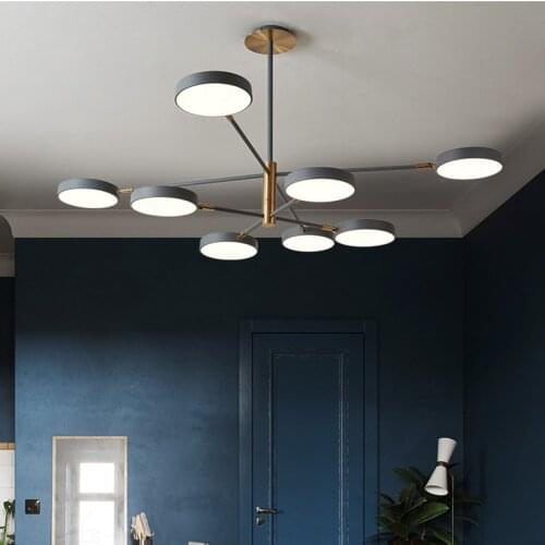 Nordic Modern Minimalist LED Pendant Lamp Creative 90 Degree Rotating Lampshade Living Room Macaron Lamps Ceiling Lights
