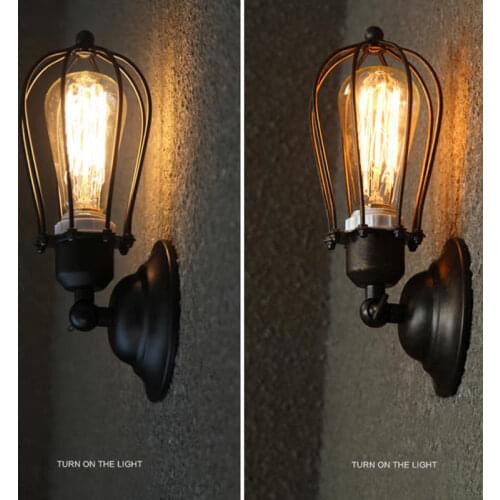 ANTINIYA Modern Vintage Retro Loft Iron Industrial Rustic Sconce Wall Light Lamp Loft Study Foyer Dining Room Retro Wall Lights