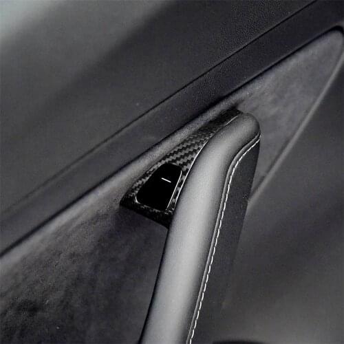 Dry Carbon Fiber Exterior Decoration Door Handle Window Adjustment Knob Cover for Tesla Model 3 2018-2019 11pcs Decals Sticker