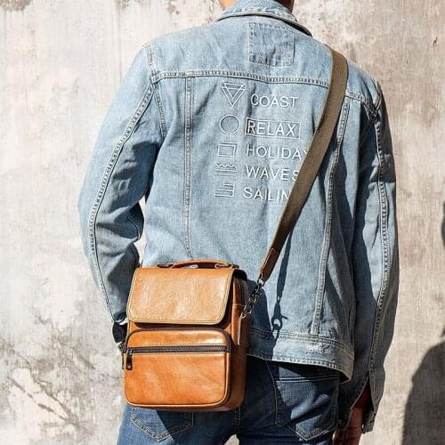 Luufan Mens Vintage Handbag Genuine Leather Briefcase Messenger Bag Fashion Retro Male Large Capacity Crossbody Shoulder Bag