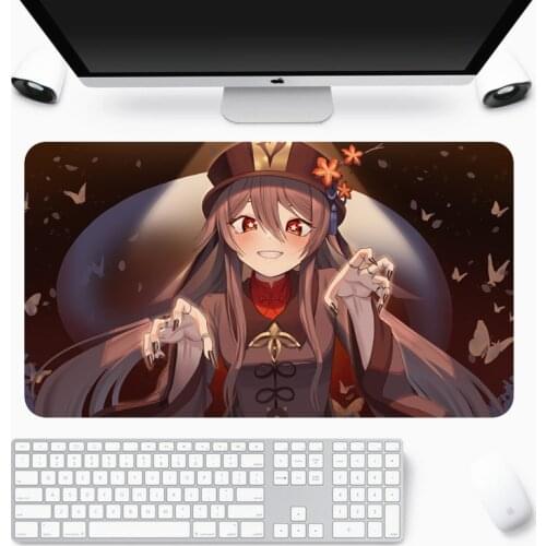 Hu Tao Genshin Impact Mousepad Gamer Cool XL Large Anime Mouse Pad Rubber Otaku Locking Edge Fashion Laptop Notebook Desk Mat