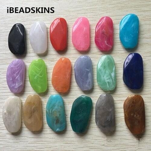 Choose color)44.5X23.5mm 65pcs/lot Acrylic marble effect reniform shape (As shown) beads for DIY beads Jewelry making