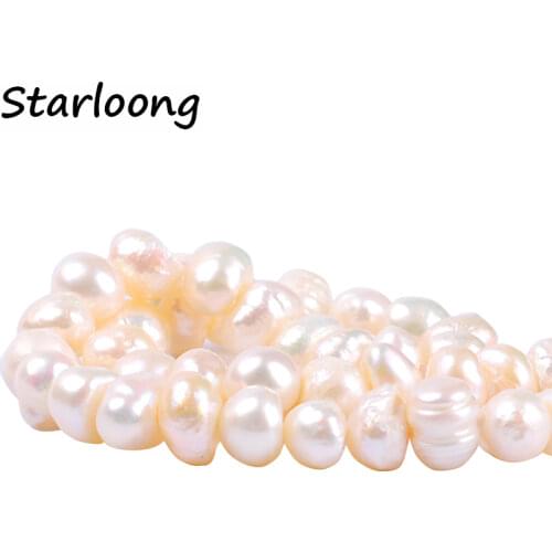 1pack/lot 6-7mm A quality white Thread punch irregular Natural freshwater Pearl Loose Beads DIY for Jewelry bracelet necklace