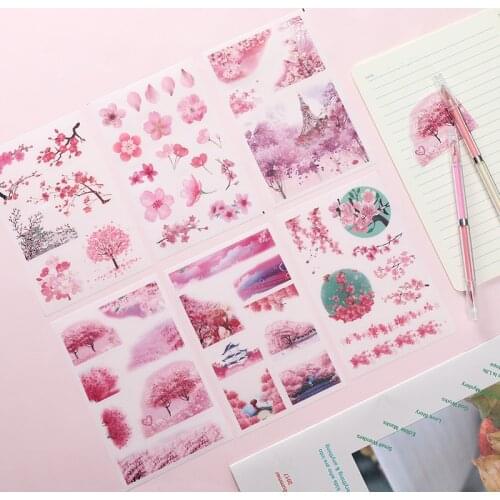 AAGU 6PCS/Set Unicorn Cherry Blossom Bullet Journal Stickers Japanese/Custom/Stationery Stickers Scrapbooking Sticker Pack
