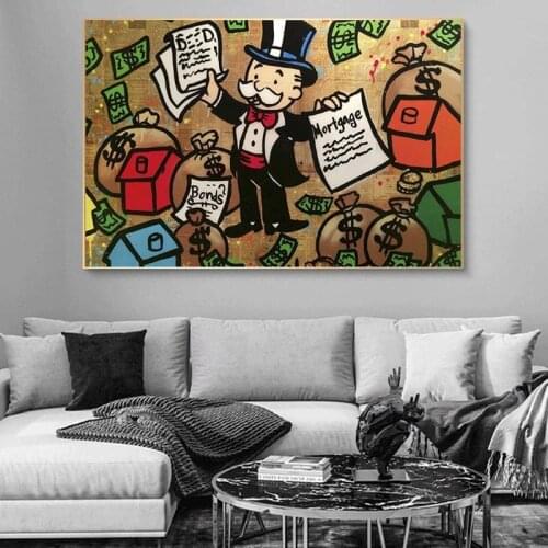 Alec Monopoly Graffiti Wall Art Money Paintings on The Wall Art Posters Prints The World is Yours Modern Art Pictures Unframed