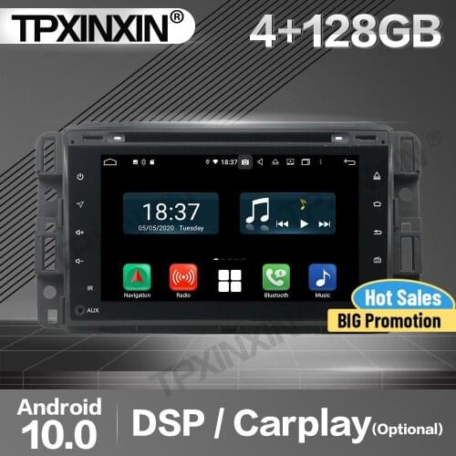 128G Carplay Car Radio 2 Din Stereo Receiver Android 10 For GMC Yukon Tahoe 2007- 2012 Full Touch GPS Player Audio Head Unit