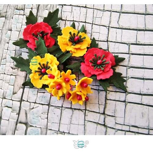 Zinnia Flowers Dies Scrapbooking Metal Template for Embossing Stencil DIY Paper Album Gift Cards Making New Craft Dies 2021