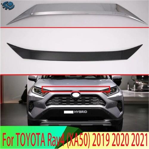 For TOYOTA Rav4 Hybrid XA50 2019 2020 Front Hood Bonnet Grill Grille Bumper Lip Mesh Trim Cover Molding Car Styling Kit Sticker