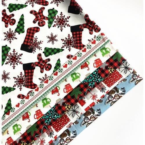 Fab-Fairy Offer The Newest Christmas Character Printed Fabric For DIY Sewing Face Mask Decorations Toy Hat textiles Telas