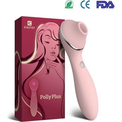 KISSTOY Polly Plus Nipple Sucker Vibrator G spot Clitoral Stimulator Waterproof Vibrator Wand Heat Clitoral Adult Oral Sex Toys