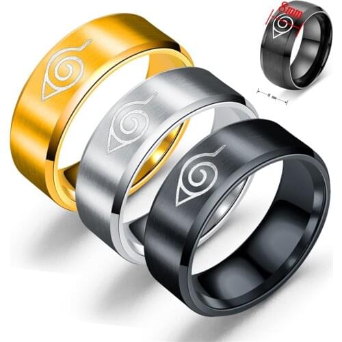 Anime Ring Cosplay Prop Men Ring Stainless Steel Hokage Little Finger Ring Jewelry Accessories