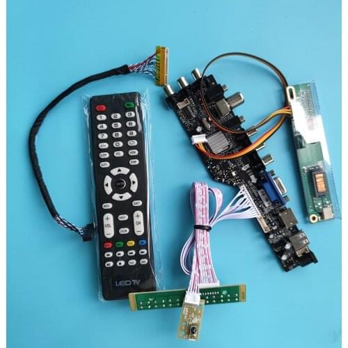 Kit For LP150X08 1024x768 digital panel Display remote HDMI-compatible LED USB VGA AV TV DVB-T DVB-T2 controller board driver