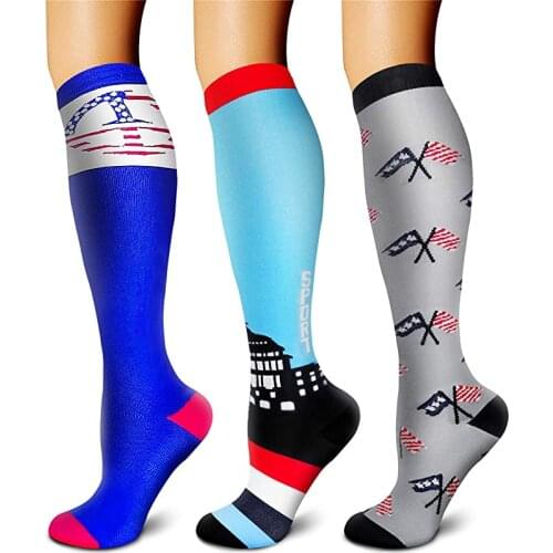 Antifatigue Unisex Compression Socks Long Tube Stockings Flight Travel Pain Relief Knee High Stockings Compress Socks