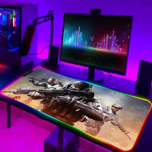 RGB LED Light Call Of Duty Warzone Mouse Pad Gaming Accessories XL Gamer Desk Mat Laptop Keyboard Table With Backlit Mousepad