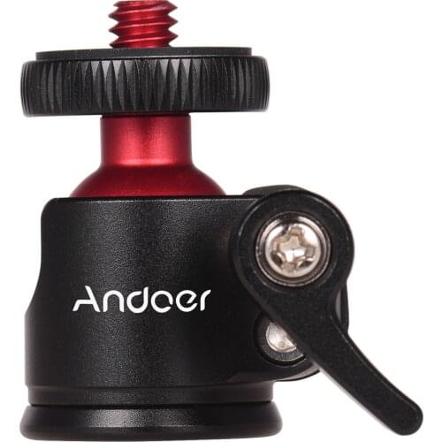 Andoer Mini Tripod Ball Head 360 Degree Swivel Ballhead Video Stand Panoramic Heads for DSLR Camera Head Tripod Head Accessories