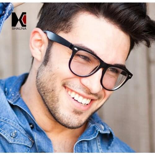 SHAUNA Classic Men Thick Eyewear Women Metal Hinges Nail Glasses Frame Optical Eyeglasses
