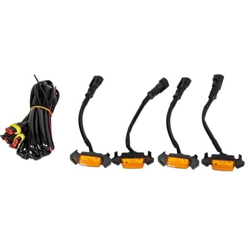 Set Of 4 Grille Amber Led Lights Kit for Toyota Tacoma Trd Grill 2016-2018