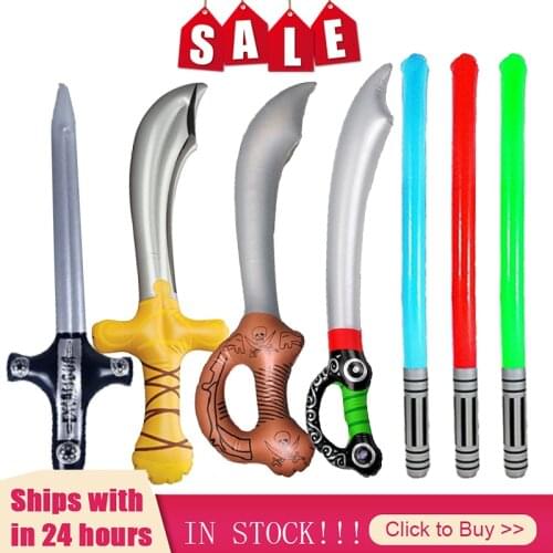New Inflatable Outdoor Fun Game Playing Birthday Party Favors Pirate Toy Sword Stage Props Inflated PVC Children Cosplay Random