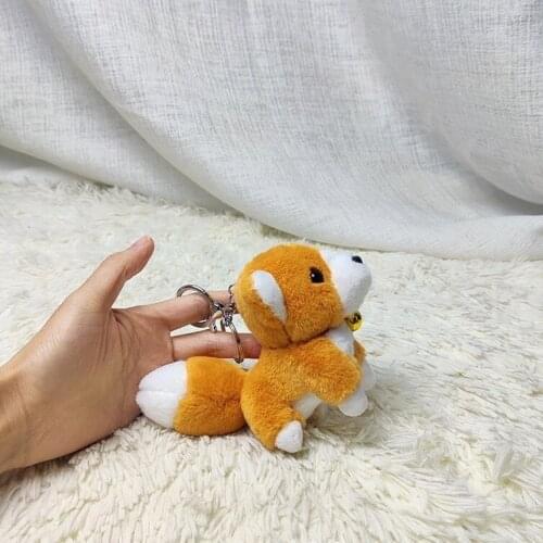 Plush pendant doll dog long tail keychain schoolbag mobile phone accessories car key pendant plush toys stuffed animal