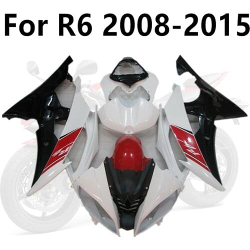 Motorcycle Full Fairing Kit for YAMAHA R6 2008-2015 White, Black Red Garland Parallel YZF600 Cowling 08-09-10-11-12-13-14-15 ABS